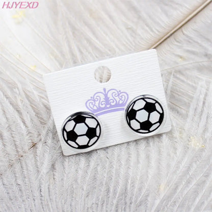 soccer and basketball Stud Earrings  Cute Earrings Girl Acrylic Earrings