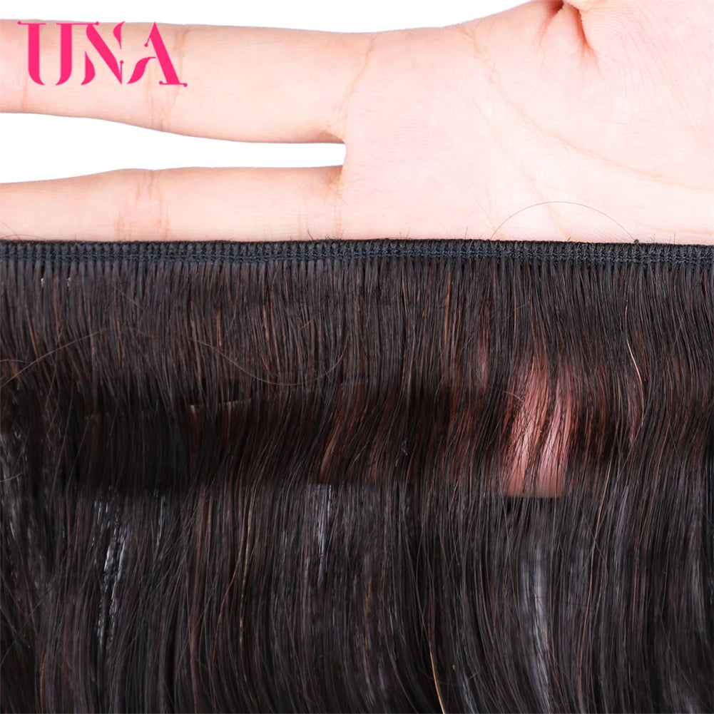 [UNA] Natural Wave 6A Low Ratio 8”-28” Indian Remy Hair Weave Natural Hair Weft Human Hair Bundles 100g