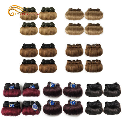 Brazilian Curly Hair Weave Bundles 100% Human Hair 4 Bundles Afro 1B 30 Burgundy Bundles Hair Extension 5 5 6 7 Inches Remy Hair