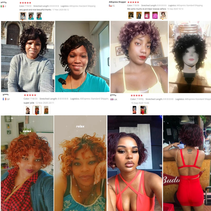 Curly Brazilian Hair Weave Bundles Bouncy Opran Curls Ombre Human Hair Bundles 8 Inch 6 Bundles Short Hair Extension