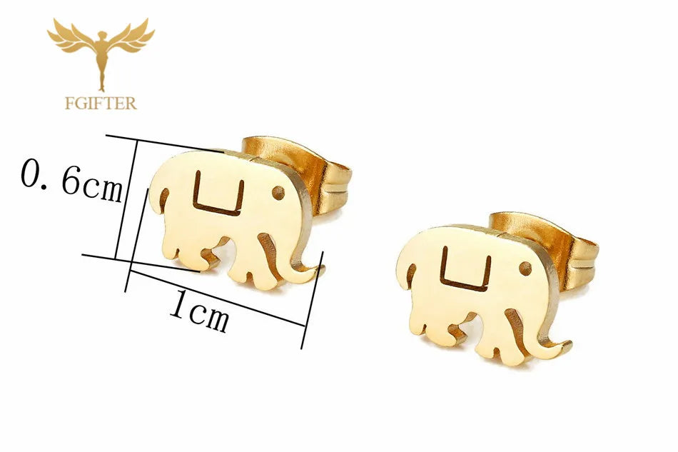 Wholesale Stainless Steel Earrings for Women Girl Animal Clover Flower Cat Bird Unicorn Bear Butterfly Dragonfly Dog Ear Studs