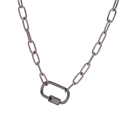 Necklace For Women Punk thick chain necklace zircon spiral Clasps pendant necklace women 2020 latest design charm jewelry