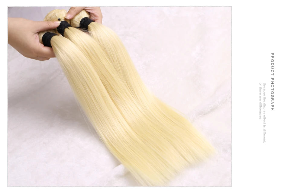 613 Blonde Colored Straight Human Hair Bundles 1 Pcs Double Drawn Raw Vietnamese Hair Bundles Weave Weft 22 24 26 28 30 32 Inch