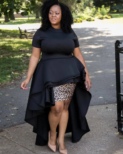 Fashion Evening Party Club Dress For Women Short Sleeve Irregular Ruffle Robe Dinner Dress Female African Clothing White Vestido