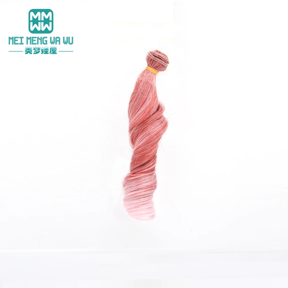 1pcs 15cm*100CM curl brown golden black khaki BJD Doll Wigs hair for 1/3 1/4 BJD dolls