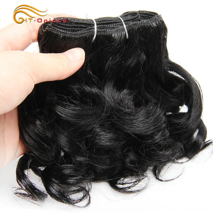 Curly Brazilian Hair Weave Bundles Bouncy Opran Curls Ombre Human Hair Bundles 8 Inch 6 Bundles Short Hair Extension