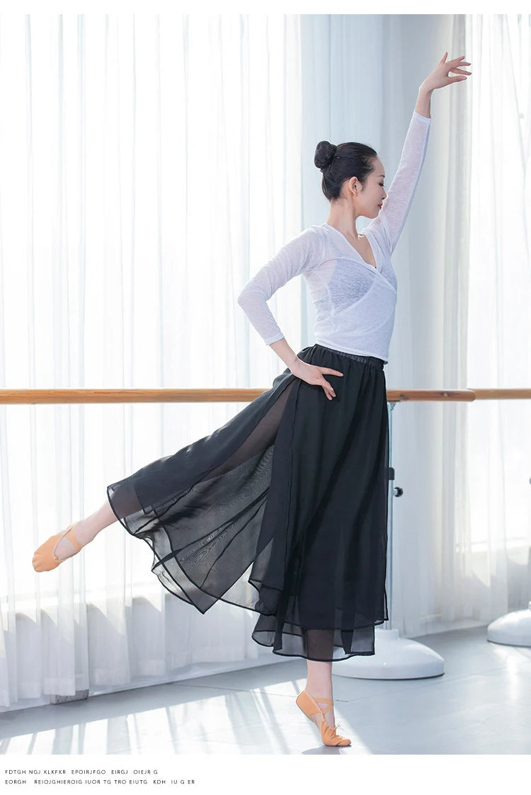 Modern Dance Training Pants Adult Classical Yoga Costumes Chiffon Elegant Wide-Legged Pants Form High Quality