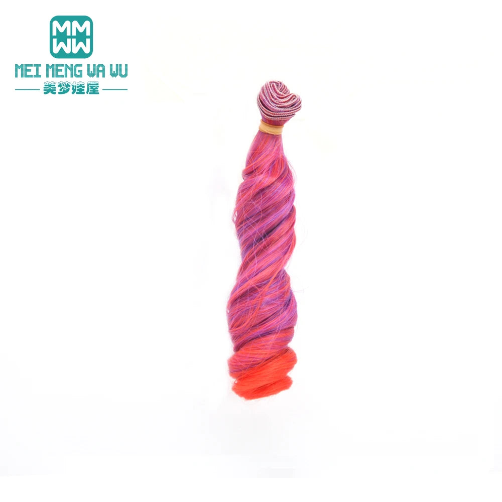 1pcs 15cm*100CM curl brown golden black khaki BJD Doll Wigs hair for 1/3 1/4 BJD dolls