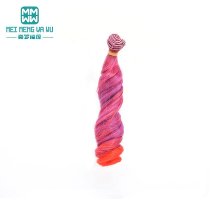 1pcs 15cm*100CM curl brown golden black khaki BJD Doll Wigs hair for 1/3 1/4 BJD dolls