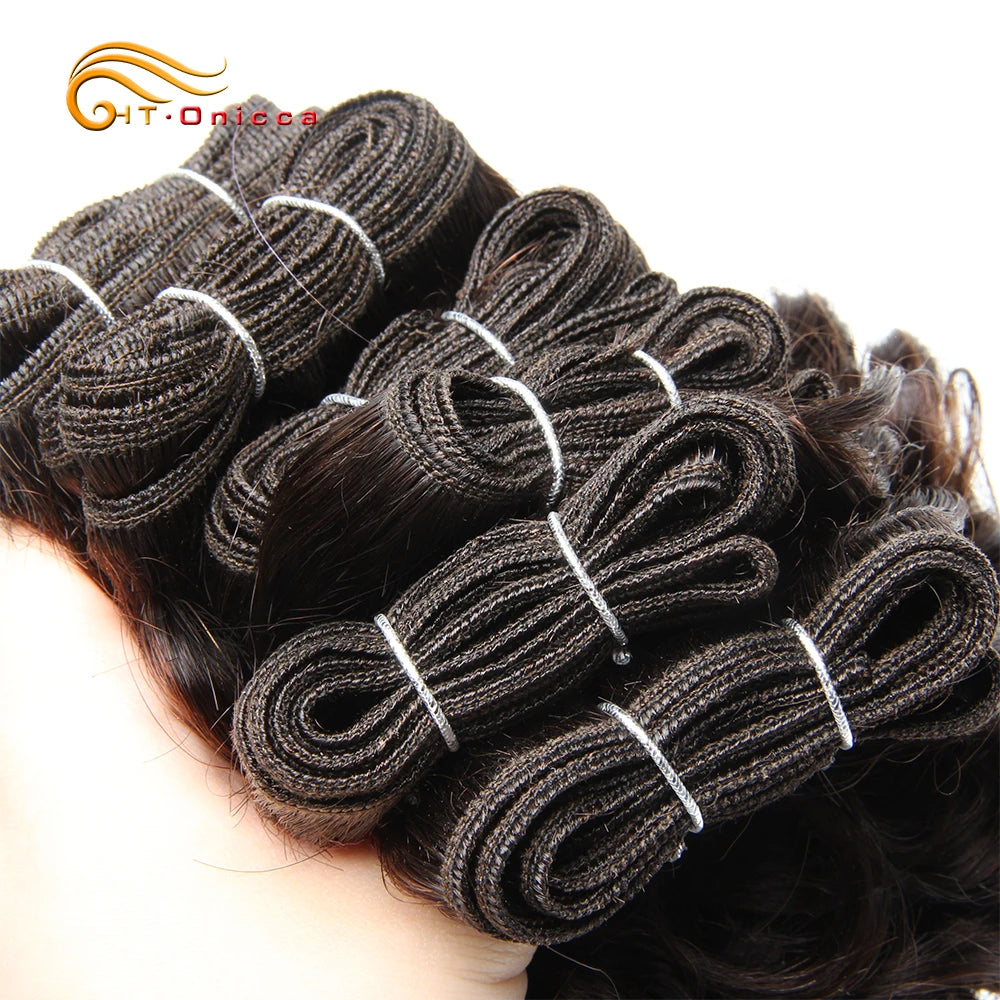 Curly Brazilian Hair Weave Bundles Bouncy Opran Curls Ombre Human Hair Bundles 8 Inch 6 Bundles Short Hair Extension