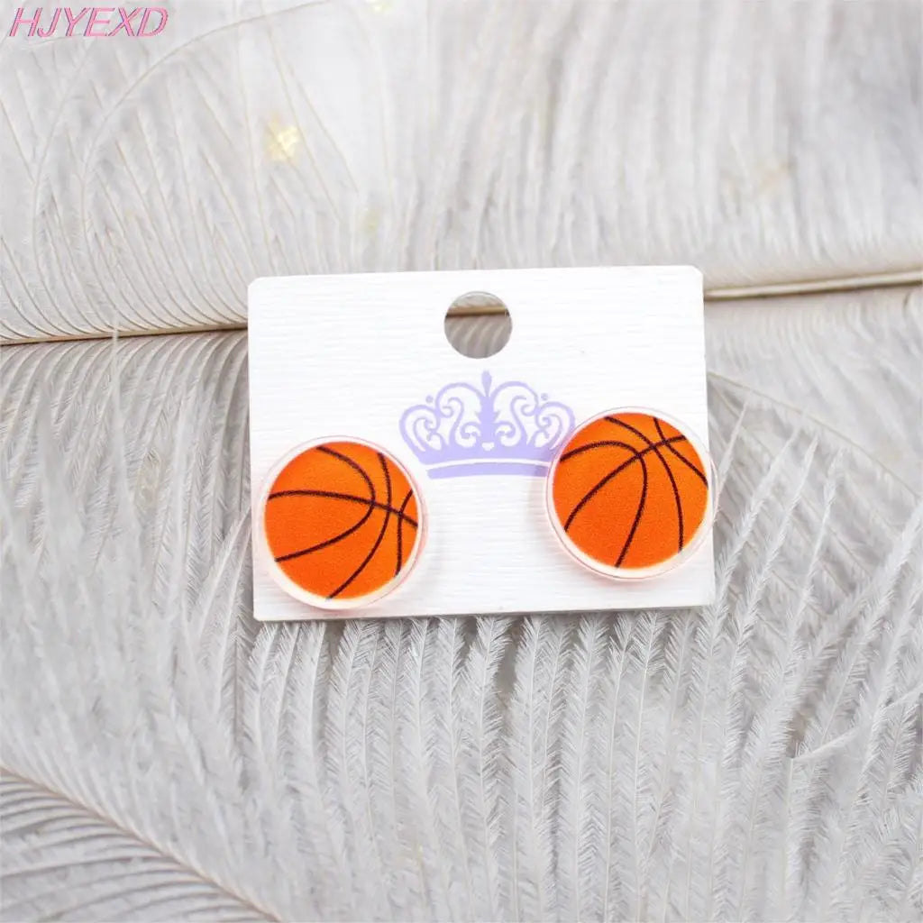 soccer and basketball Stud Earrings  Cute Earrings Girl Acrylic Earrings