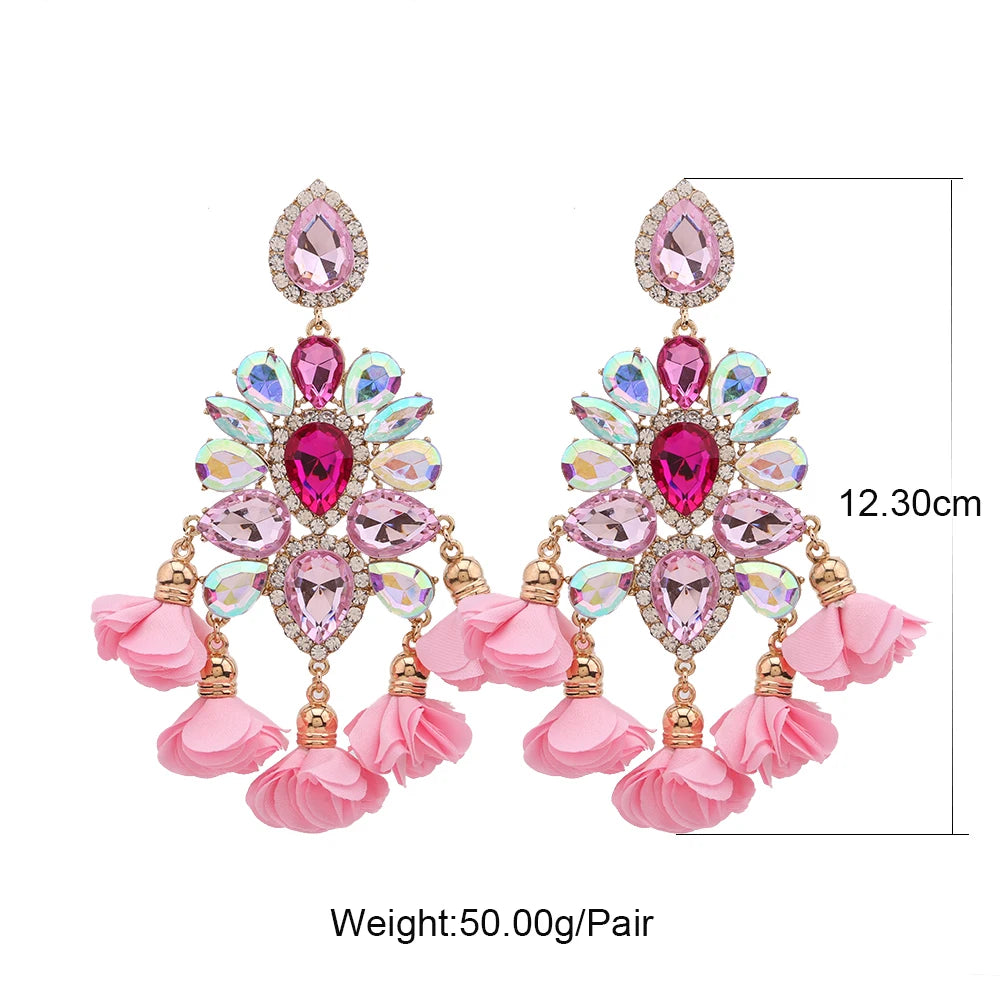 New Earrings Tassel Drop Earring Jewelry Earrings For Women Crystal Earrings Crown Dangle Earrings Long Earrings Boho Earings