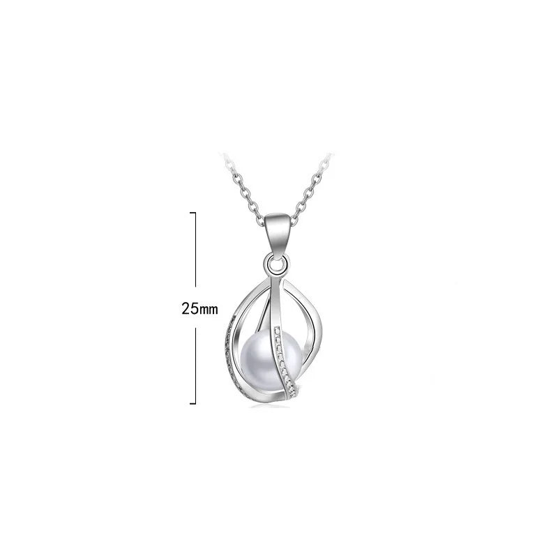 925 Sterling Silver Pearl Necklaces For Women Neck Charm Fashion Wedding Luxury Quality Jewelry  Offers GaaBou