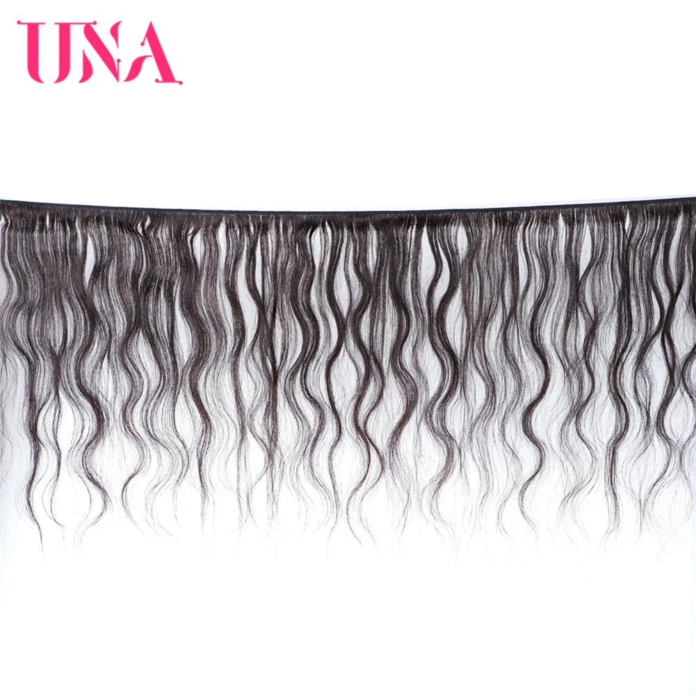 [UNA] Natural Wave 6A Low Ratio 8”-28” Indian Remy Hair Weave Natural Hair Weft Human Hair Bundles 100g
