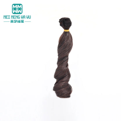 1pcs 15cm*100CM curl brown golden black khaki BJD Doll Wigs hair for 1/3 1/4 BJD dolls