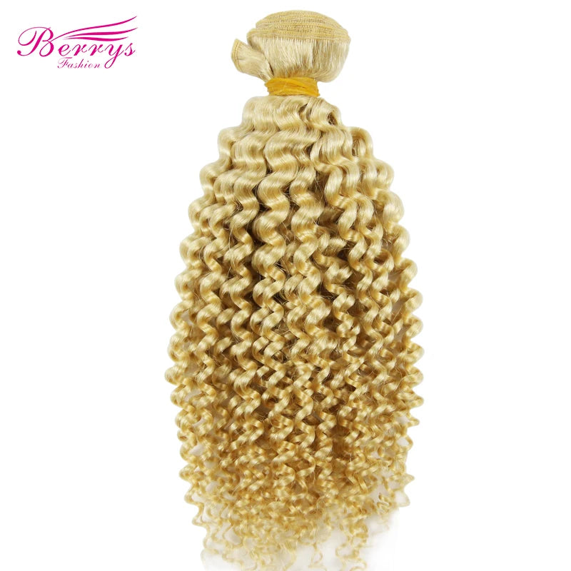 Berrys Fashion 613 Blonde Deep Wve Bundles Brazilian Curly Weave Human Hair Bundles 1/3/4PC Virgin Hair  #613 Color 12-28 Inch