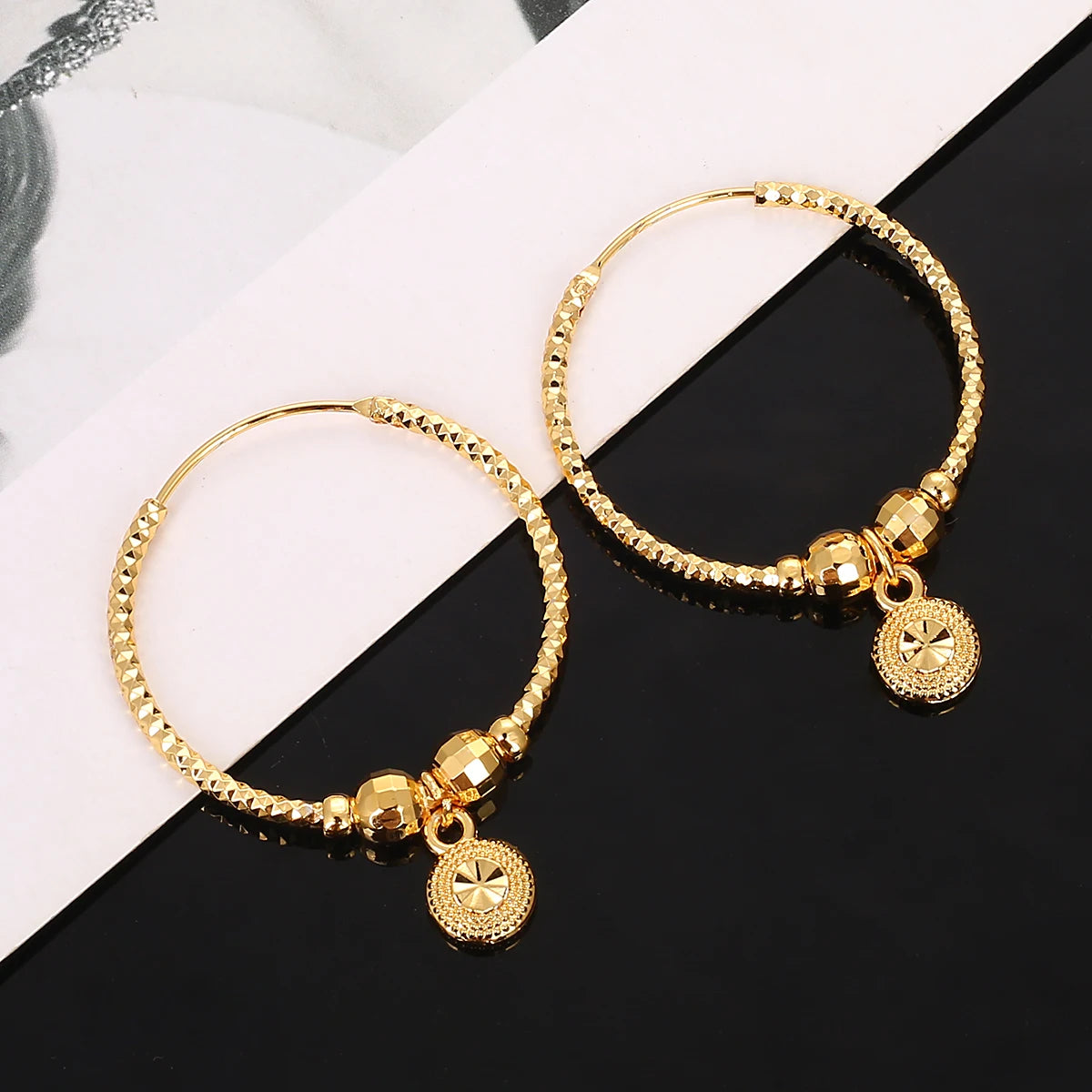 Ball Earrings for Women Girls Bead Round Ethiopian Africa Arabia Middle East Jewelry  Gift