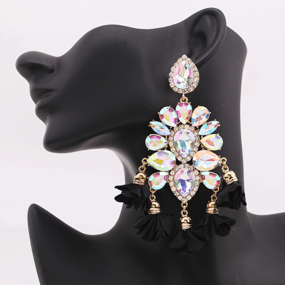 New Earrings Tassel Drop Earring Jewelry Earrings For Women Crystal Earrings Crown Dangle Earrings Long Earrings Boho Earings