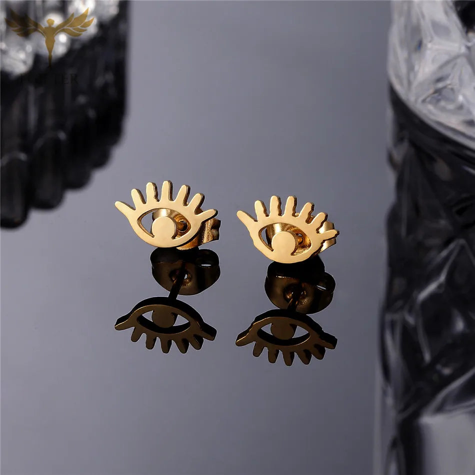 Wholesale Stainless Steel Earrings for Women Girl Animal Clover Flower Cat Bird Unicorn Bear Butterfly Dragonfly Dog Ear Studs