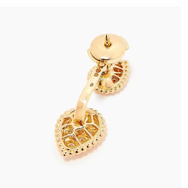 Brass With 18k Gold Detachable Double Eyes Earrings Women Jewelry Party Boho T Show Gown Runway Rare Korean Japan Trendy INS