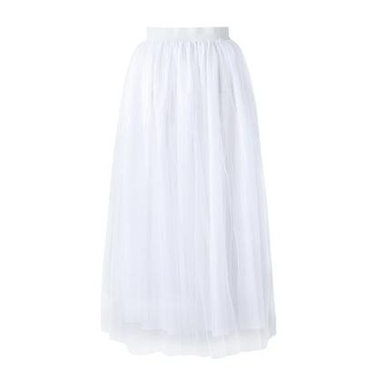 Women Skirts Vintage Spring Summers Pleated Party Long Skirt Black Adult Tutu Dancing Fahion Female Skirts Faldas Mujer Tulle