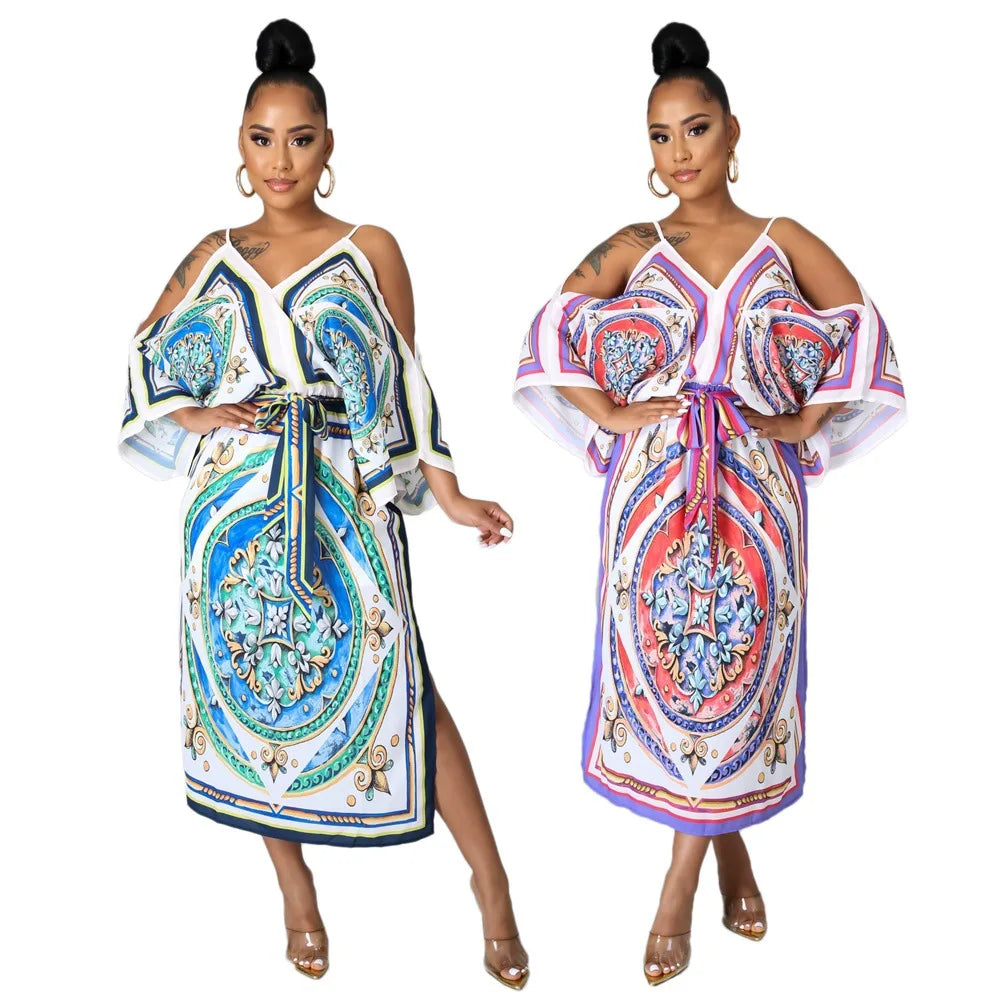 Fashion Evening Party Club Dress For Women Short Sleeve Irregular Ruffle Robe Dinner Dress Female African Clothing White Vestido
