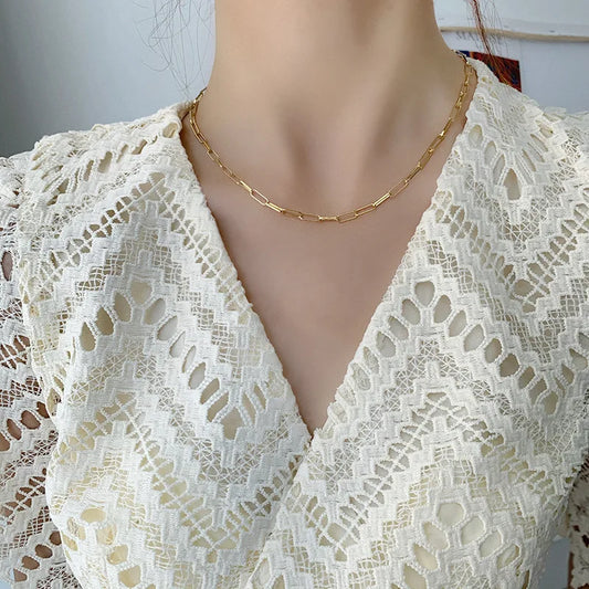 925 Sterling Silver Gold Necklace For Women High Quality Sterling-silver-jewelry  Chain Necklace