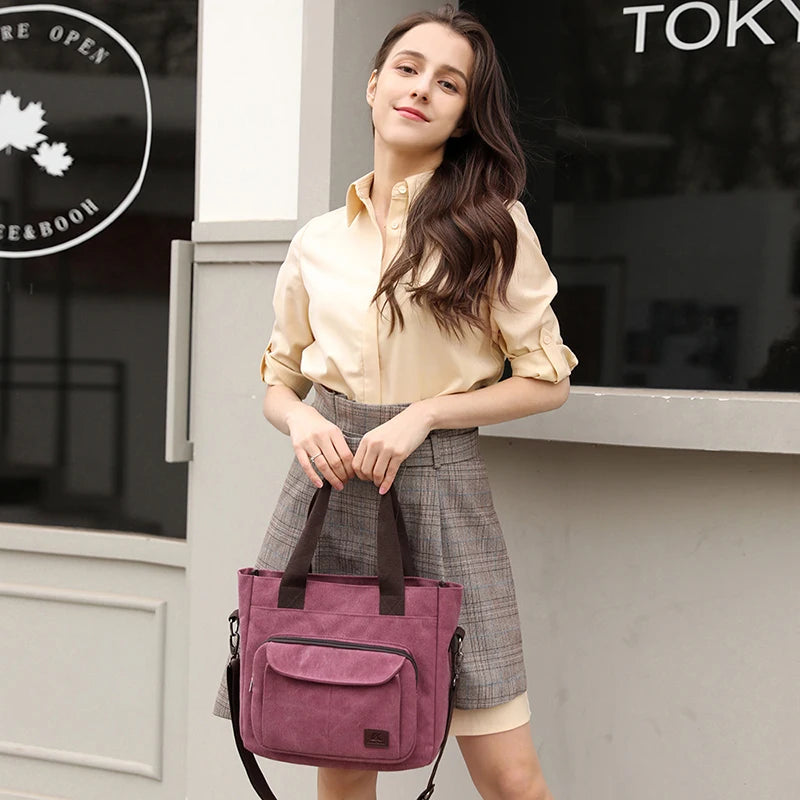 2024 Women Bag New Fashion Messenger Bag Women Shoulder Bag Canvas Handbag Purse Large Capacity Fashion Female Tote Shopping Bag