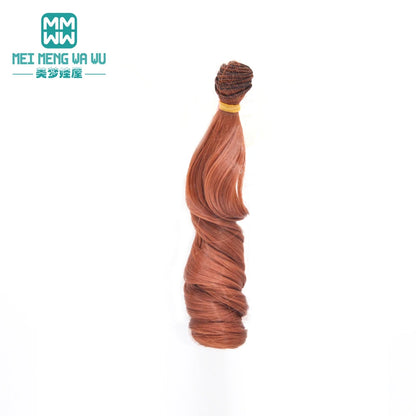 1pcs 15cm*100CM curl brown golden black khaki BJD Doll Wigs hair for 1/3 1/4 BJD dolls