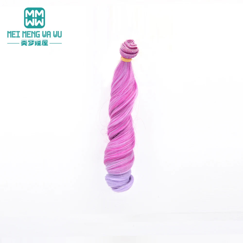 1pcs 15cm*100CM curl brown golden black khaki BJD Doll Wigs hair for 1/3 1/4 BJD dolls