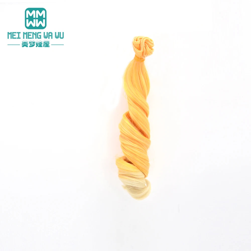 1pcs 15cm*100CM curl brown golden black khaki BJD Doll Wigs hair for 1/3 1/4 BJD dolls