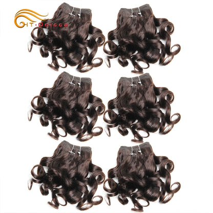 Curly Brazilian Hair Weave Bundles Bouncy Opran Curls Ombre Human Hair Bundles 8 Inch 6 Bundles Short Hair Extension