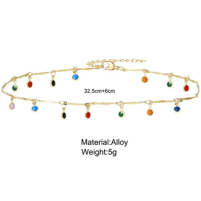 Fashion Simple Candy Color Tassel Necklace for Women Aesthetic All-match Pendant Jewelry Choker Neck Accessories Gift Chain