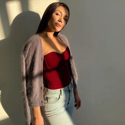 Sexy Women Tube Tops Solid Sleeveless Slim Skinny Corset Cropped Top 2025 Summer Casual Elegant Female Strapless Vest