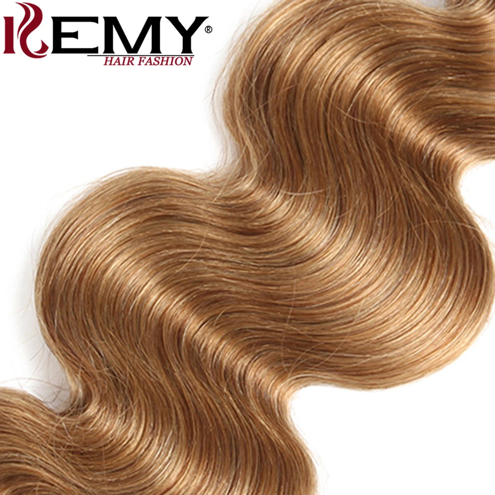 Body Wave Human Hair Bundles Honey Blonde Colored Human Hair Weave Bundles Brazilian Remy Hair Bundle Deals 1 PC KEMY HAIR