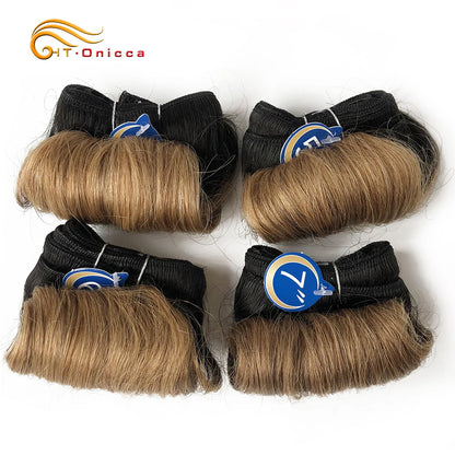 Brazilian Curly Hair Weave Bundles 100% Human Hair 4 Bundles Afro 1B 30 Burgundy Bundles Hair Extension 5 5 6 7 Inches Remy Hair