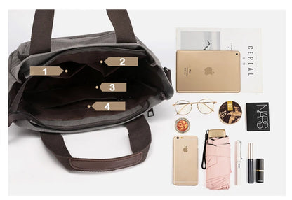 2024 Women Bag New Fashion Messenger Bag Women Shoulder Bag Canvas Handbag Purse Large Capacity Fashion Female Tote Shopping Bag