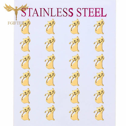 Wholesale Stainless Steel Earrings for Women Girl Animal Clover Flower Cat Bird Unicorn Bear Butterfly Dragonfly Dog Ear Studs