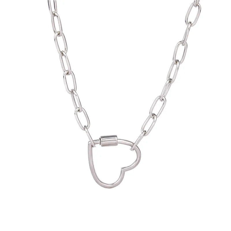 Necklace For Women Punk thick chain necklace zircon spiral Clasps pendant necklace women 2020 latest design charm jewelry