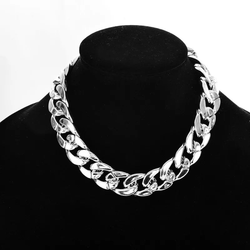 Female Fashion Hip Hop Short Necklaces Punk Gold Silver Color Thick Chain Statement Necklace Women Jewelry Wholesale