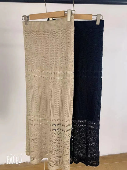 Women Skirt Summer Long Skirts Midi High Waist Girls Solid Vintage Skrits Sexy A Line Harajuku Skirt Y2k Kawaii Lace Pleated