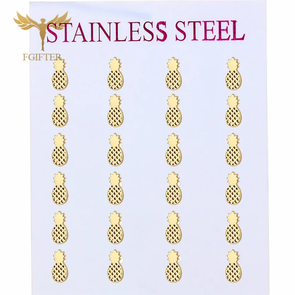 Wholesale Stainless Steel Earrings for Women Girl Animal Clover Flower Cat Bird Unicorn Bear Butterfly Dragonfly Dog Ear Studs