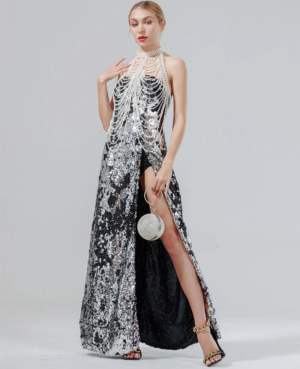 Sexy Women Pearl Shawl Necklaces Collar Shoulder Long Chain Pendants Necklaces Sweater Chain Wedding Dress Jewelry Accessories