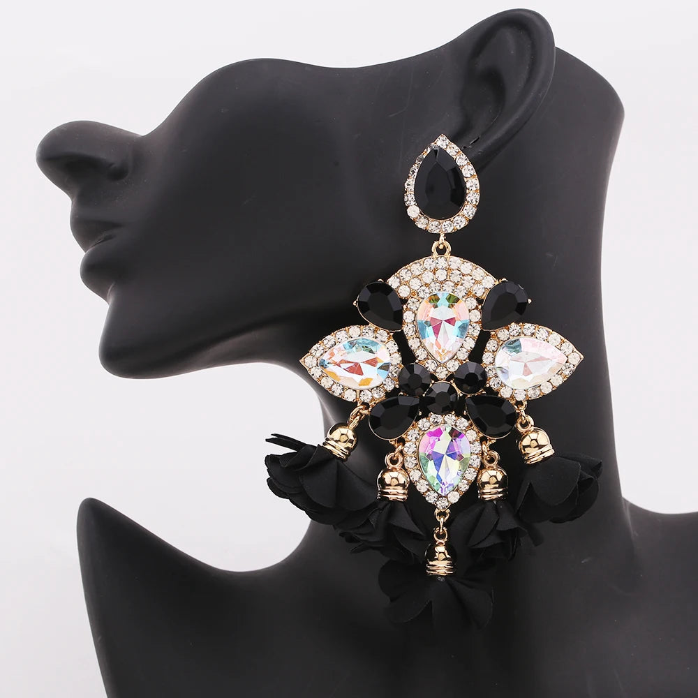 New Earrings Tassel Drop Earring Jewelry Earrings For Women Crystal Earrings Crown Dangle Earrings Long Earrings Boho Earings