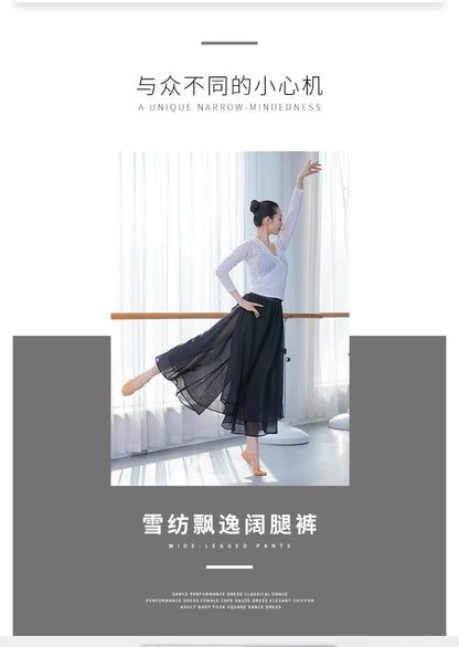 Modern Dance Training Pants Adult Classical Yoga Costumes Chiffon Elegant Wide-Legged Pants Form High Quality
