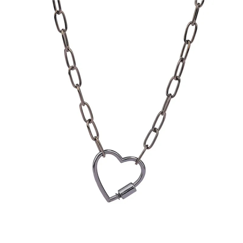 Necklace For Women Punk thick chain necklace zircon spiral Clasps pendant necklace women 2020 latest design charm jewelry