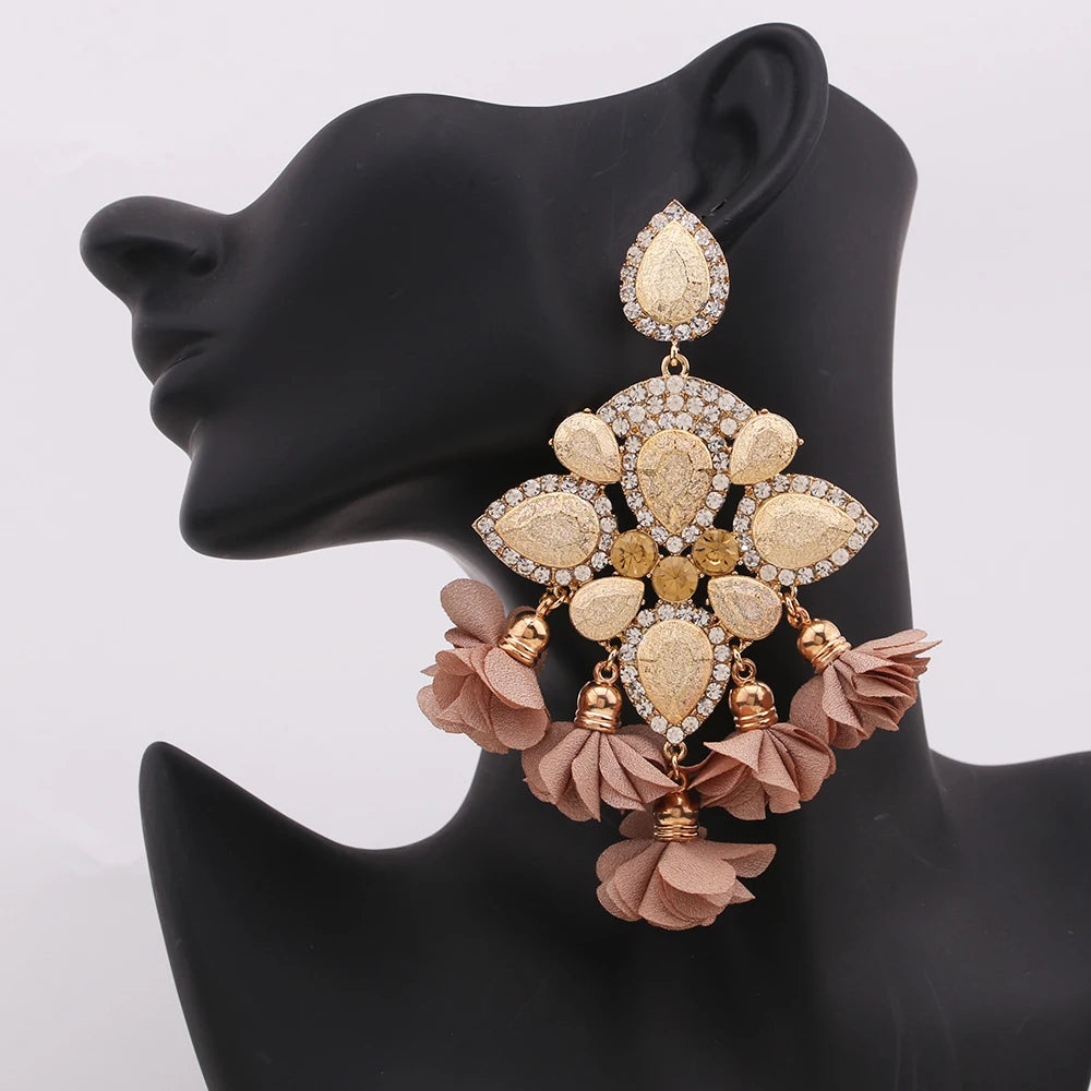 New Earrings Tassel Drop Earring Jewelry Earrings For Women Crystal Earrings Crown Dangle Earrings Long Earrings Boho Earings