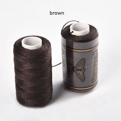 3 Rolls Hair Weaving Thread Cotton Sewing Thread With 5 pcs C curved needle for Making Wig DIY Hand Sewing Hair Weave hair weft