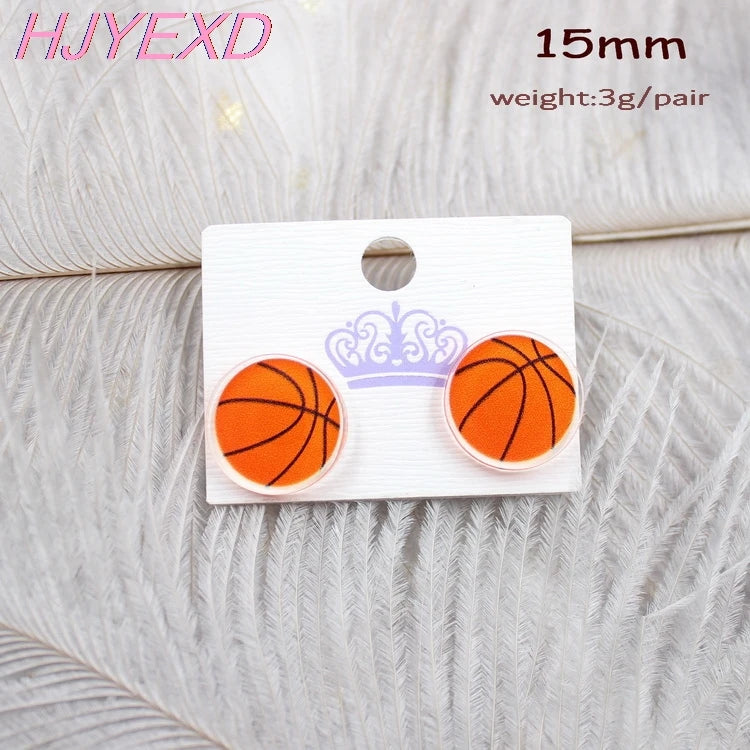 soccer and basketball Stud Earrings  Cute Earrings Girl Acrylic Earrings