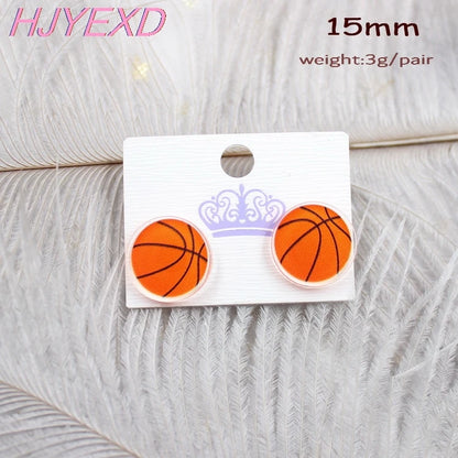 soccer and basketball Stud Earrings  Cute Earrings Girl Acrylic Earrings